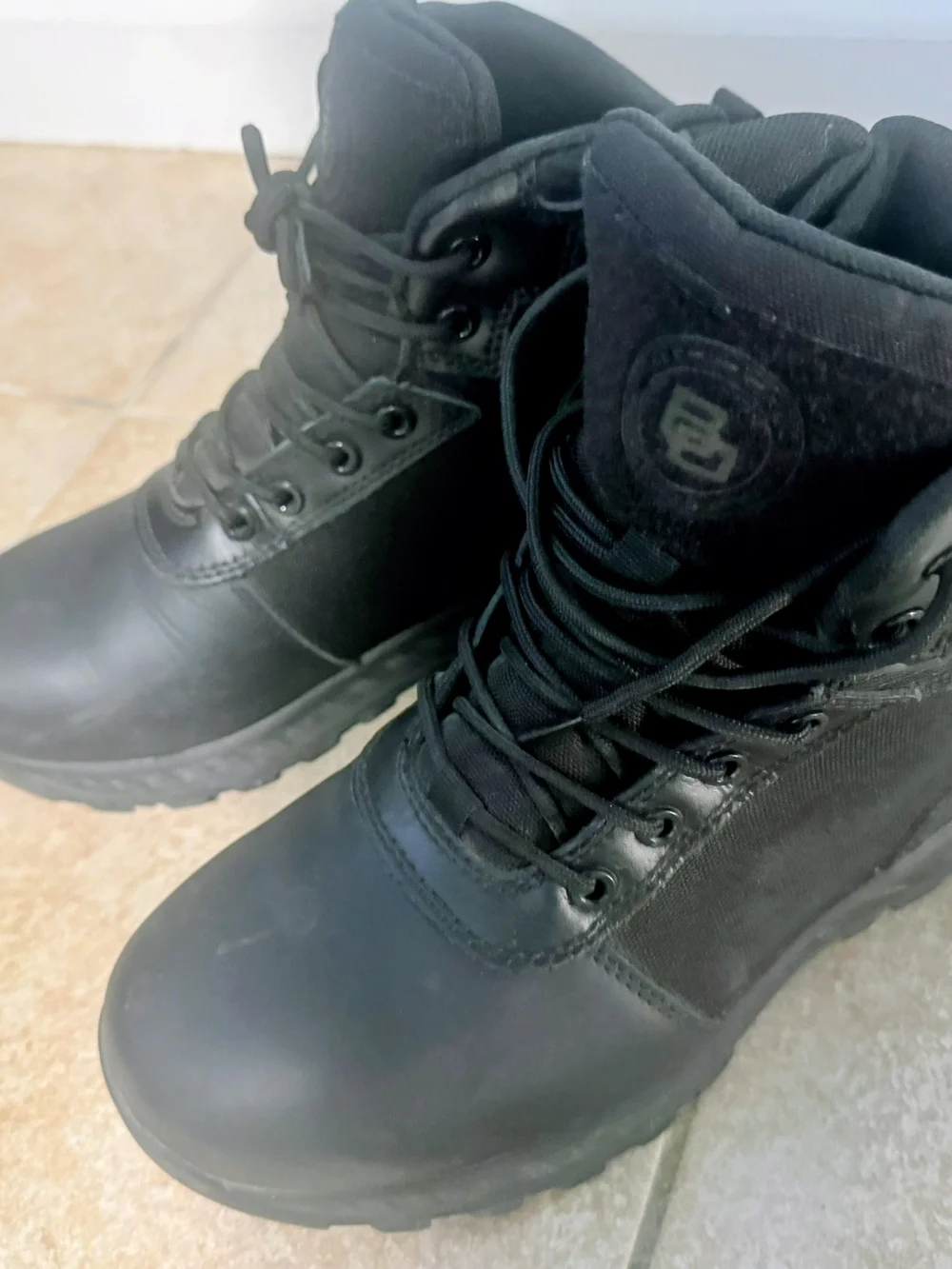 Men's Tactical Black Lace-Up Boots